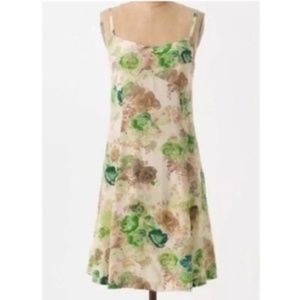 HD In Paris Anthropologie Floral Silk Slip Dress